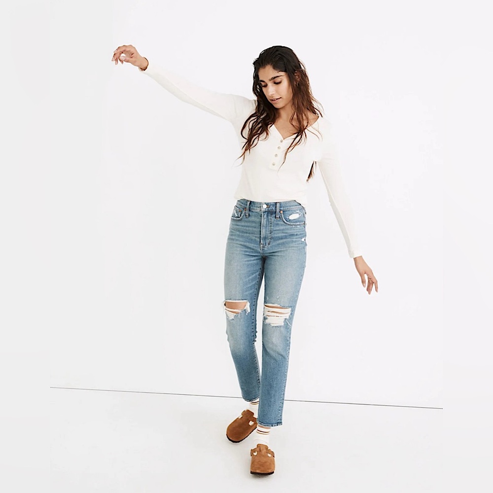 Women's Madewell Blue Distressed Jeans